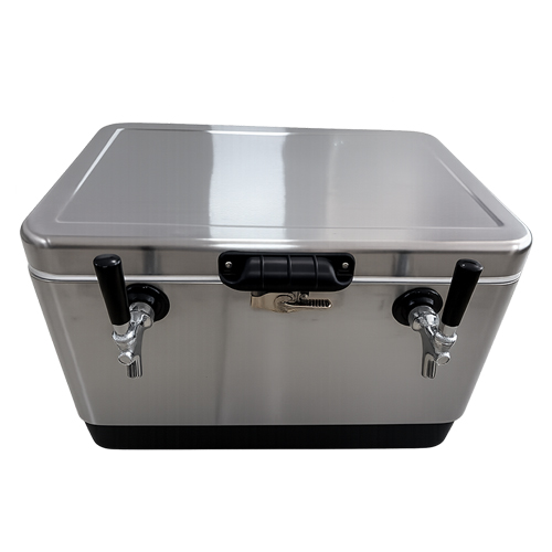 Кегератор с двумя кранами из нержавеющей стали, жокей-бокс, термоконтейнер